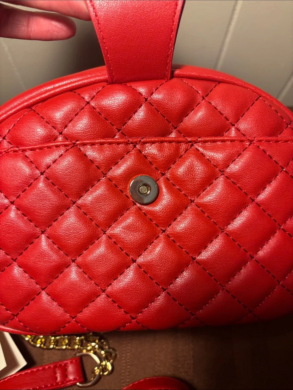 NWT Valentino Orlandi Red Quilted Crossbody Shoulder Camera Bag with Dust Bag